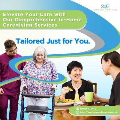 Elevate your care with our personalized in-home caregiving services, offering comfort and peace of mind.