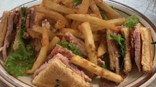 Club Sandwich with French Fries