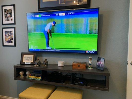 One of the TV's (home office) Mario and crew hid all the wires in the wall. Looks great!