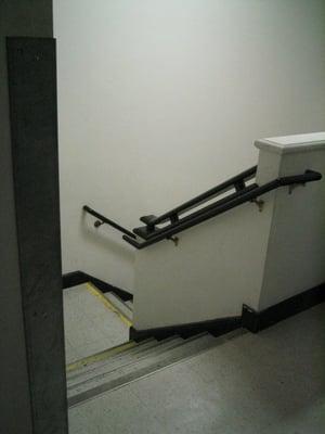 the wide stairs to the 2nd floor