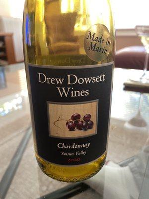 A bottle of 2020 Drew Dowsett Wines Chardonnay