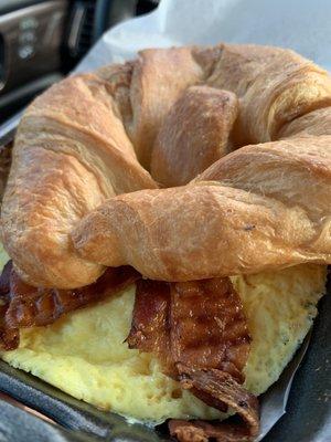 Bacon egg and cheese croissant