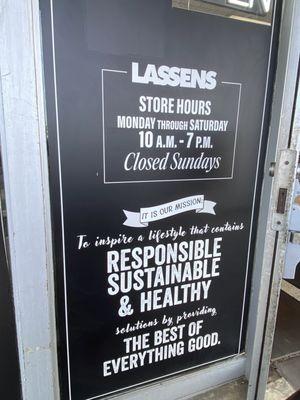 Oct '24 - Lassens Store Hours