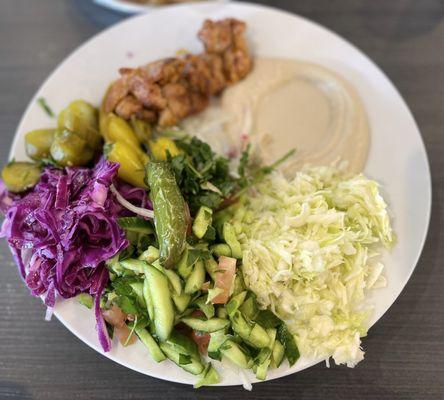 Chicken Thigh Skewer & salad plate