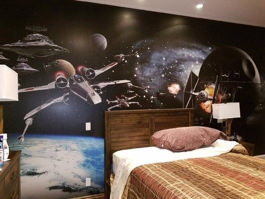 Star Wars themed graphic design and wall paper wrap