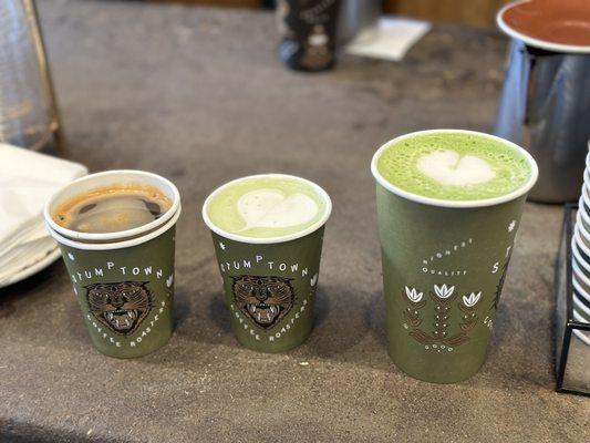 Americano and Matcha Latte