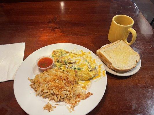 Southwestern Omelette with sourdough toast