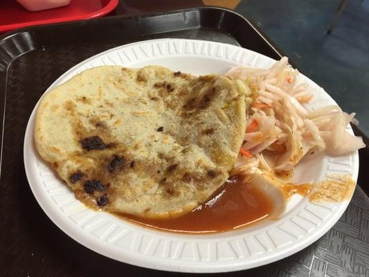 Pupusa with beans pork n cheese