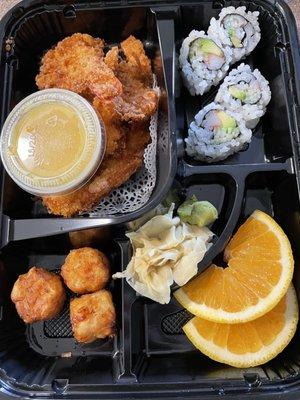 Coconut Shrimp bento box