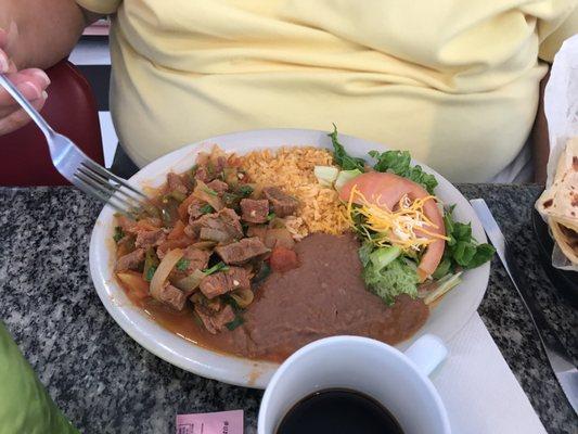 Steak ranchero plate