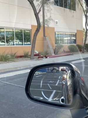 These poles have been laying around for 3 years...this is the parking lot the kids 'play' in.