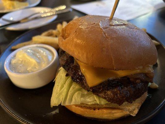 Tavern burger with truffle fries