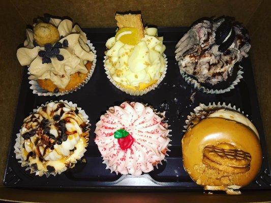 Cookie dough, Lemon, Oreo, Bourbon Turtle Cheesecake, Strawberry, & Peanut Butter.