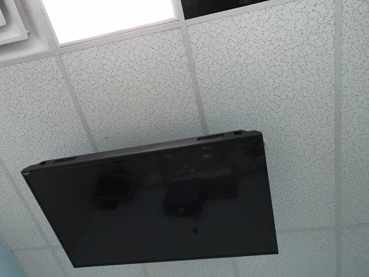 over head tv for patient comfort and children's entertainment