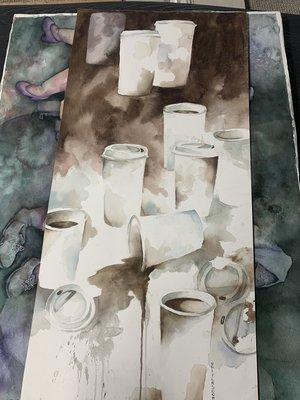 The amazing Val Persoon!!!
Coffee cups-original watercolor $495