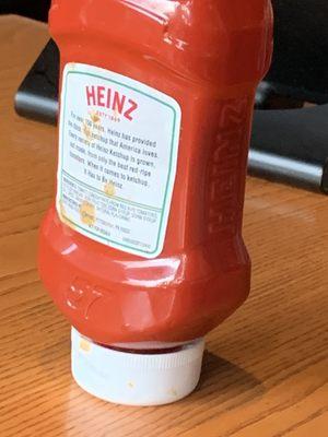 Dirty ketchup bottles at Chili's on S. Road in Poughkeepsie. What happened to keeping your customers safe during the pandemic.