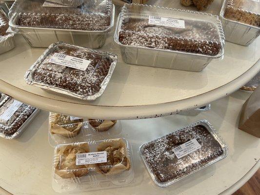 Chocolate poundcake and blueberry streusel muffins