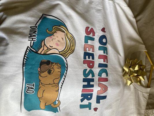 What a fun surprise Christmas gift, sleep shirt will be for my best friend