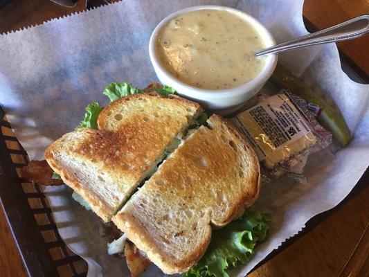 The BLT sandwich with Broccoli Cheddar Soup