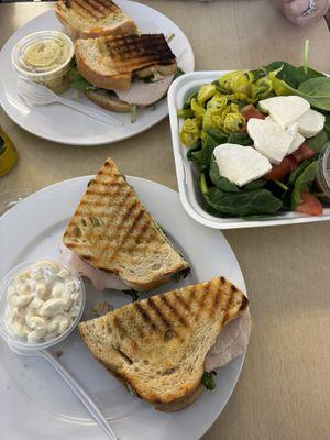 Turkey Havarti Panini (x2) Macaroni Salad Potato Salad Caprese Salad