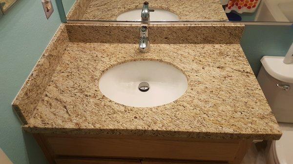 Just a simple bathroom counter and sink, I think it turned out very nice.