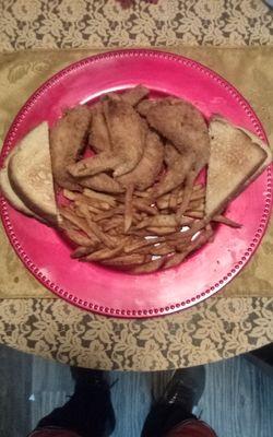 Wing basket with fries and toast.