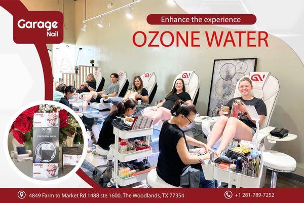 We are the only nail salon in the Woodlands area to use the Ozone system for pedicures.