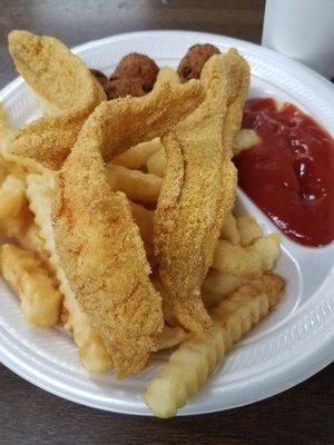 Small fried catfish plate. Also comes with coleslaw.