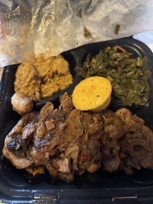 Oxtails, dressing and greens!