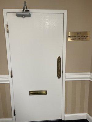 The entrance to the Makana Breastfeeding suite, inside the building.