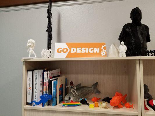 A few more toys and resource materials in the 3-D print lab.