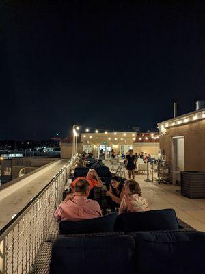 View of the patio from the farthest booth