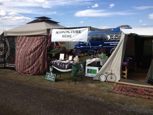 Mobile acupuncture clinic, traveling with Cycle Oregon every September.