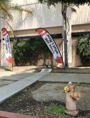 Cute hydrant seems to point to attention getting flappies.