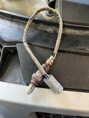 Replaced that faulty sensor and cleared the code! If your car is giving you a trouble code for one of these dirty O2 sensors give us a call!