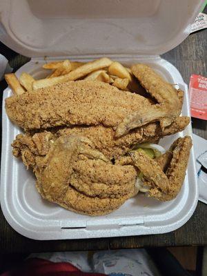 Catfish and chicken combo meal