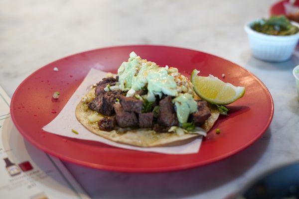 Carne Asada Taco (large pieces of meat)