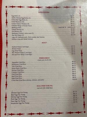 Food menu