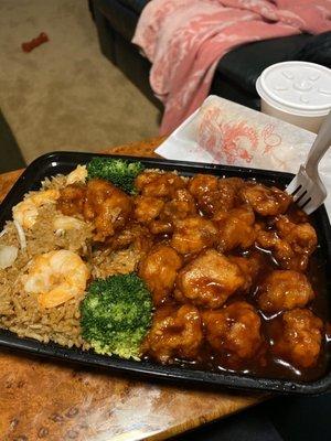 General Tso combo platter