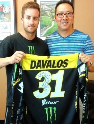 With Monster Energy Pro Circuit rider Martin Davalos after his first win in the 250SX class.