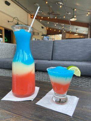 Red, White, and Blue Frozen Margaritas for the 4th of July!