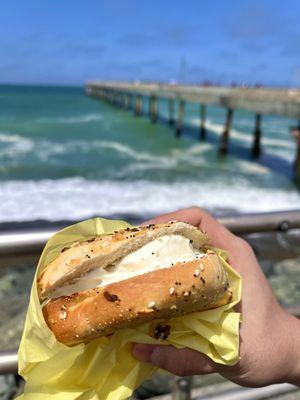 everything bagel with cream cheese