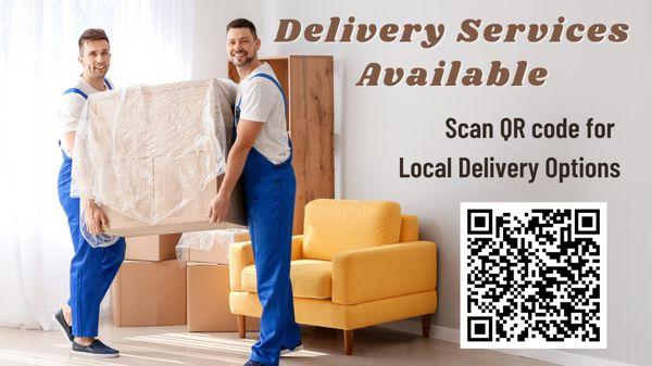 We will connect you with our delivery services to have your items delivered typically within 24 hours of being in stock!