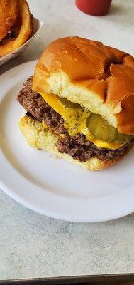 Perfect double cheeseburger