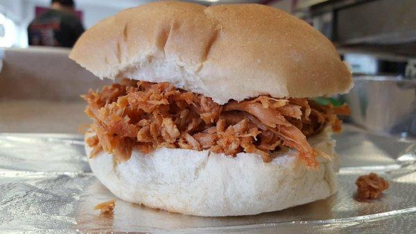 Our signature sandwich, BBQ Pulled Pork served with or without coleslaw