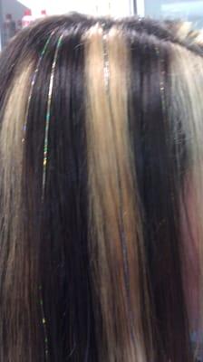 multi colors with hair tinsel