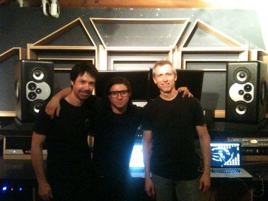 Craig, Skrillex, and Jason.   Skrillex studio setup for Audio Perception.