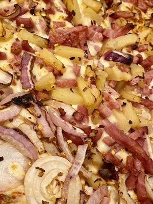 Ham pineapple and onion