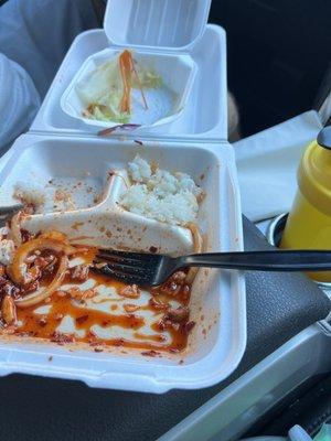 Spicy teriyaki is soooo delicious, we forgot to take a pic ‍