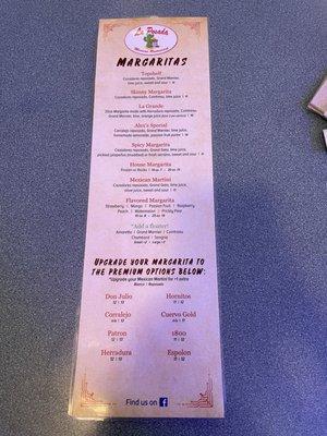 Drink menu